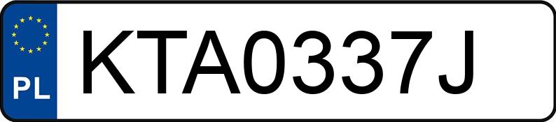 Numer rejestracyjny KTA 0337J posiada VOLKSWAGEN GOLF - KTA0337J