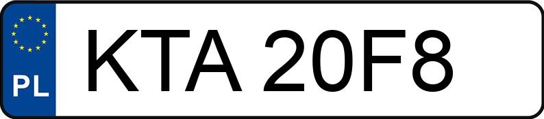 Numer rejestracyjny KTA 20F8 posiada VOLKSWAGEN Passat 1.8i Kat. MR`88 GT G60 syncro - KTA20F8