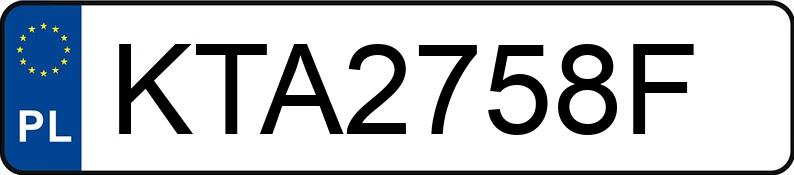 Numer rejestracyjny KTA 2758F posiada VOLKSWAGEN GOLF - KTA2758F