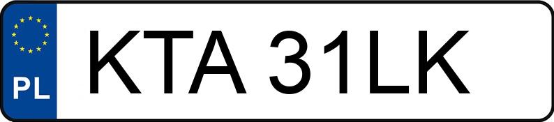 Numer rejestracyjny KTA 31LK posiada OPEL Vectra A 1.6i Kat. Selection - KTA31LK