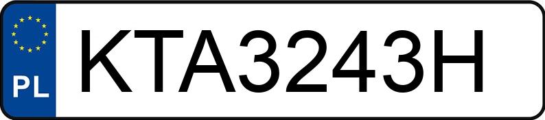 Numer rejestracyjny KTA 3243H posiada TOYOTA  - KTA3243H