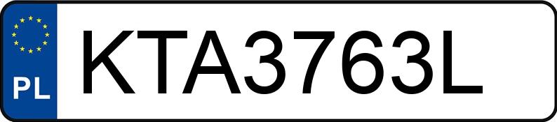Numer rejestracyjny KTA 3763L posiada BMW 318 Diesel MR`12 E5 F30 318 Diesel MR`12 E5 F30 - KTA3763L