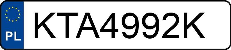 Numer rejestracyjny KTA 4992K posiada VOLKSWAGEN GOLF - KTA4992K