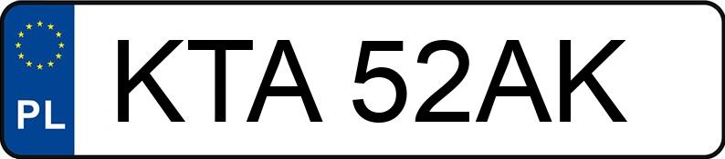 Numer rejestracyjny KTA 52AK posiada AUDI 80 1.8 KAT - KTA52AK