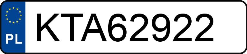 Numer rejestracyjny KTA 62922 posiada AUDI A3 - KTA62922 Numer rejestracyjny KTA 62922 posiada AUDI A3 - KTA62922
