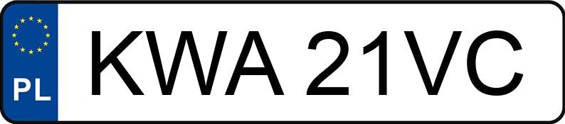 Numer rejestracyjny KWA 21VC posiada BMW 318i Kat. E36 s - KWA21VC