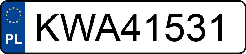 Numer rejestracyjny KWA 41531 posiada VOLKSWAGEN SCIROCCO - KWA41531