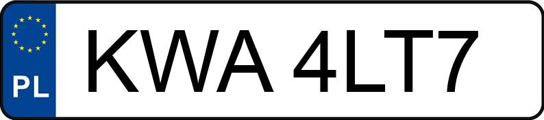 Numer rejestracyjny KWA 4LT7 posiada OPEL ASTRA - KWA4LT7