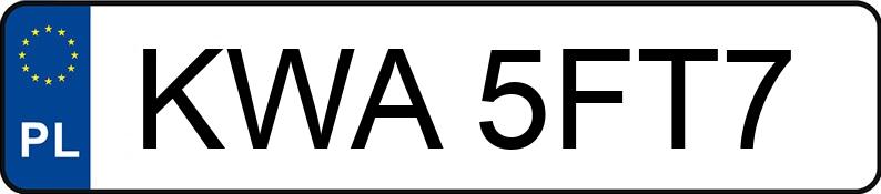 Numer rejestracyjny KWA 5FT7 posiada BMW 316 - KWA5FT7