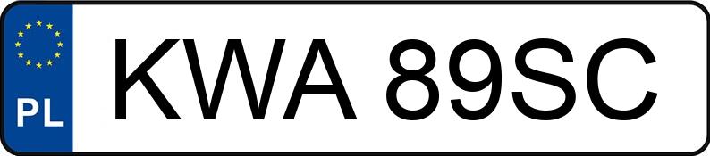 Numer rejestracyjny KWA 89SC posiada SUBARU LEGACY 2.0 KAT - KWA89SC