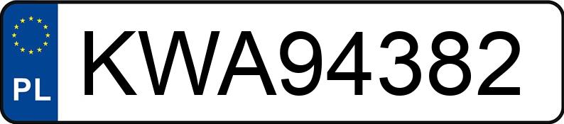 Numer rejestracyjny KWA 94382 posiada MG MG3 - KWA94382 Numer rejestracyjny KWA 94382 posiada MG MG3 - KWA94382