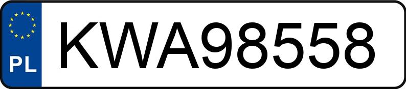 Numer rejestracyjny KWA 98558 posiada MAZDA 3 - KWA98558