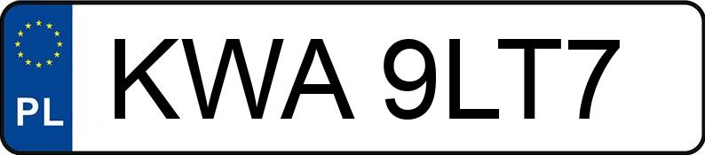 Numer rejestracyjny KWA 9LT7 posiada HONDA CIVIC - KWA9LT7