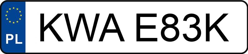 Numer rejestracyjny KWA E83K posiada HONDA Choppery od 600 ccm VT 750 C Shadow - KWAE83K