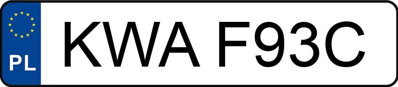 Numer rejestracyjny KWA F93C posiada CAN-AM MAVERICK - KWAF93C