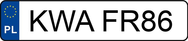 Numer rejestracyjny KWA FR86 posiada SKODA OCTAVIA - KWAFR86 Numer rejestracyjny KWA FR86 posiada SKODA OCTAVIA - KWAFR86