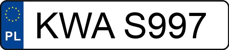 Numer rejestracyjny KWA S997 posiada DAIMLER-BENZ 124 E - KWAS997