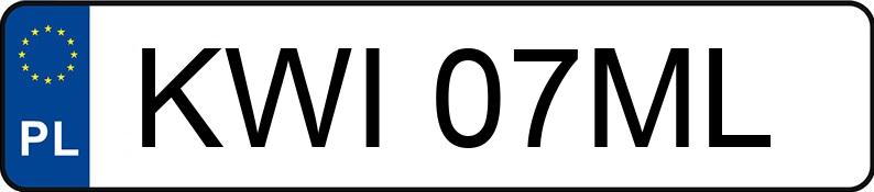 Numer rejestracyjny KWI 07ML posiada OPEL VECTRA 2.0 KAT - KWI07ML Numer rejestracyjny KWI 07ML posiada OPEL VECTRA 2.0 KAT - KWI07ML