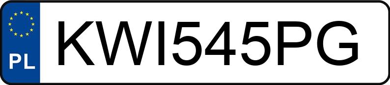 Numer rejestracyjny KWI 545PG posiada TEMARED --- - KWI545PG