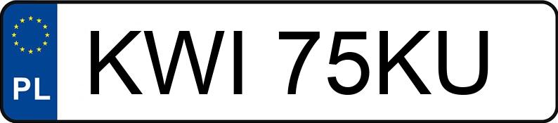 Numer rejestracyjny KWI 75KU posiada FORD Fiesta 1.1i Kat. MR`89 C - KWI75KU