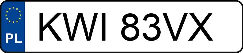Numer rejestracyjny KWI 83VX posiada VOLKSWAGEN GOLF - KWI83VX