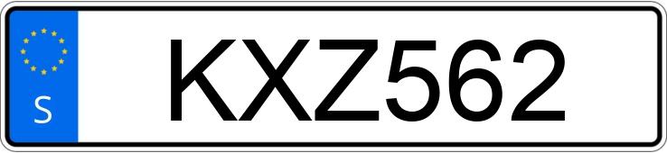 Numer rejestracyjny KXZ562 posiada Holder A 60