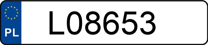 Numer rejestracyjny L08653 posiada FORD FIESTA