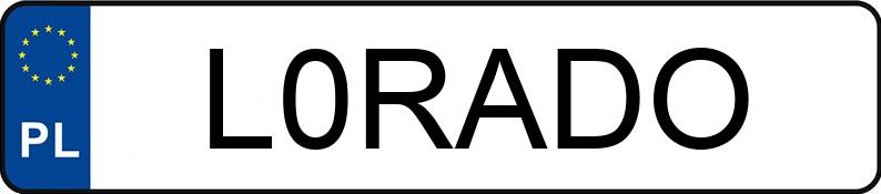 Numer rejestracyjny L0RADO posiada MITSUBISHI LANCER