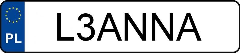 Numer rejestracyjny L3ANNA posiada BMW 316 Touring Diesel MR`16 E6 F31 316 Touring Diesel MR`16 E6 F31