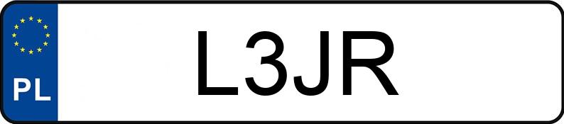 Numer rejestracyjny L3JR posiada PORSCHE 911 CARRERA