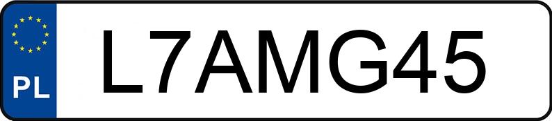 Numer rejestracyjny L7AMG45 posiada MERCEDES-BENZ CLA 45 AMG MR`19 E6 118 4Matic+