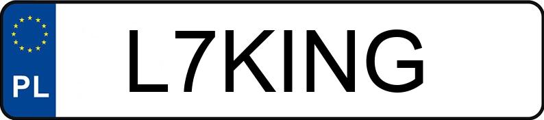 Numer rejestracyjny L7KING posiada AUDI A5