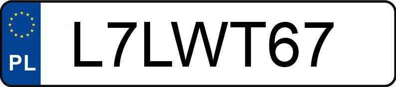 Numer rejestracyjny L7LWT67 posiada TOYOTA TOYOTA YARIS CROSS