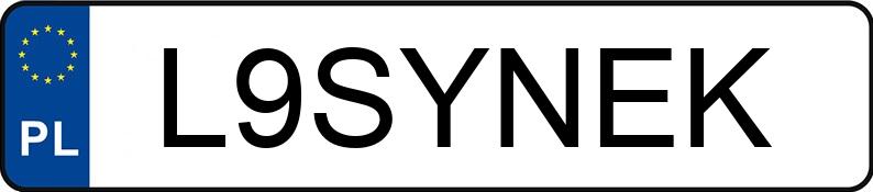 Numer rejestracyjny L9SYNEK posiada BMW 420i Gran Coupe MR`13 E5 F36 420i Gran Coupe MR`13 E5 F36