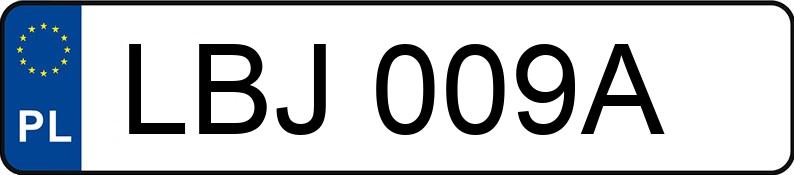 Numer rejestracyjny LBJ009A posiada  