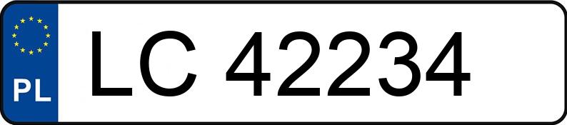 Numer rejestracyjny LC 42234 posiada SEAT Ibiza 1.4 MR`00 6K Select - LC42234 Numer rejestracyjny LC 42234 posiada SEAT Ibiza 1.4 MR`00 6K Select - LC42234