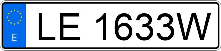 Numer rejestracyjny LE1633W posiada RENAULT 19