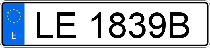 Numer rejestracyjny LE1839B posiada SEAT 600