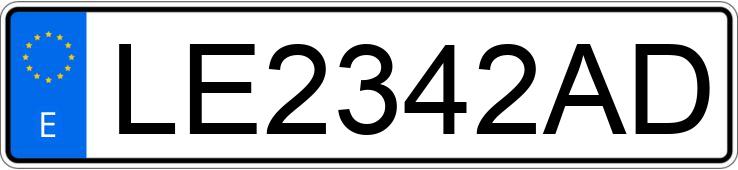 Numer rejestracyjny LE2342AD posiada PEUGEOT 205