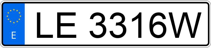 Numer rejestracyjny LE3316W posiada FIAT UNO