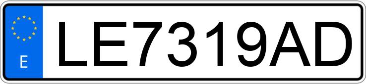 Numer rejestracyjny LE7319AD posiada VOLKSWAGEN GOLF