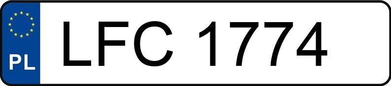 Numer rejestracyjny LFC 1774 posiada AUDI 100 1.8 Kat. MR`88 44 100 1.8 Kat. MR`88 44 - LFC1774