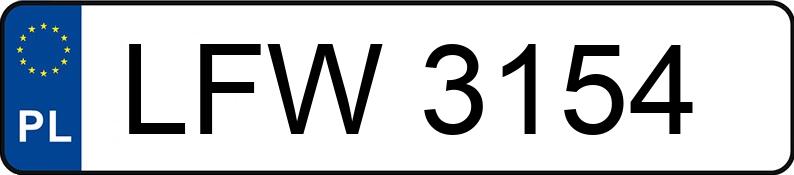 Numer rejestracyjny LFW3154 posiada  