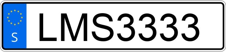 Numer rejestracyjny LMS3333 posiada  