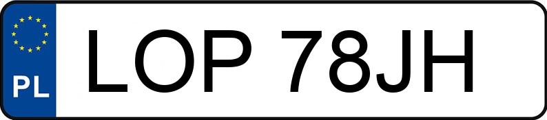 Registreringsnummeret LOP 78JH har SAM  - LOP78JH
