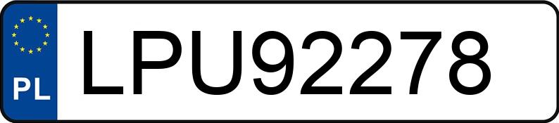 Numer rejestracyjny LPU 92278 posiada FORD FOCUS - LPU92278
