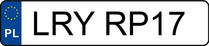 Numer rejestracyjny LRY RP17 posiada CHRYSLER TOWN & COUNTRY - LRYRP17