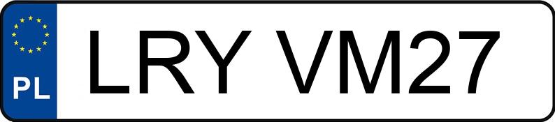 Numer rejestracyjny LRY VM27 posiada VOLKSWAGEN TOURAN 1.9 TDI - LRYVM27