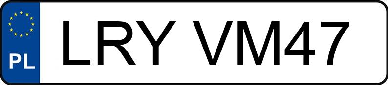 Numer rejestracyjny LRY VM47 posiada MITSUBISHI CARISMA - LRYVM47