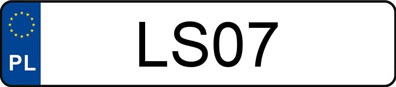 Numer rejestracyjny LS 07 posiada HONDA CIVIC 1.6 KAT - LS07